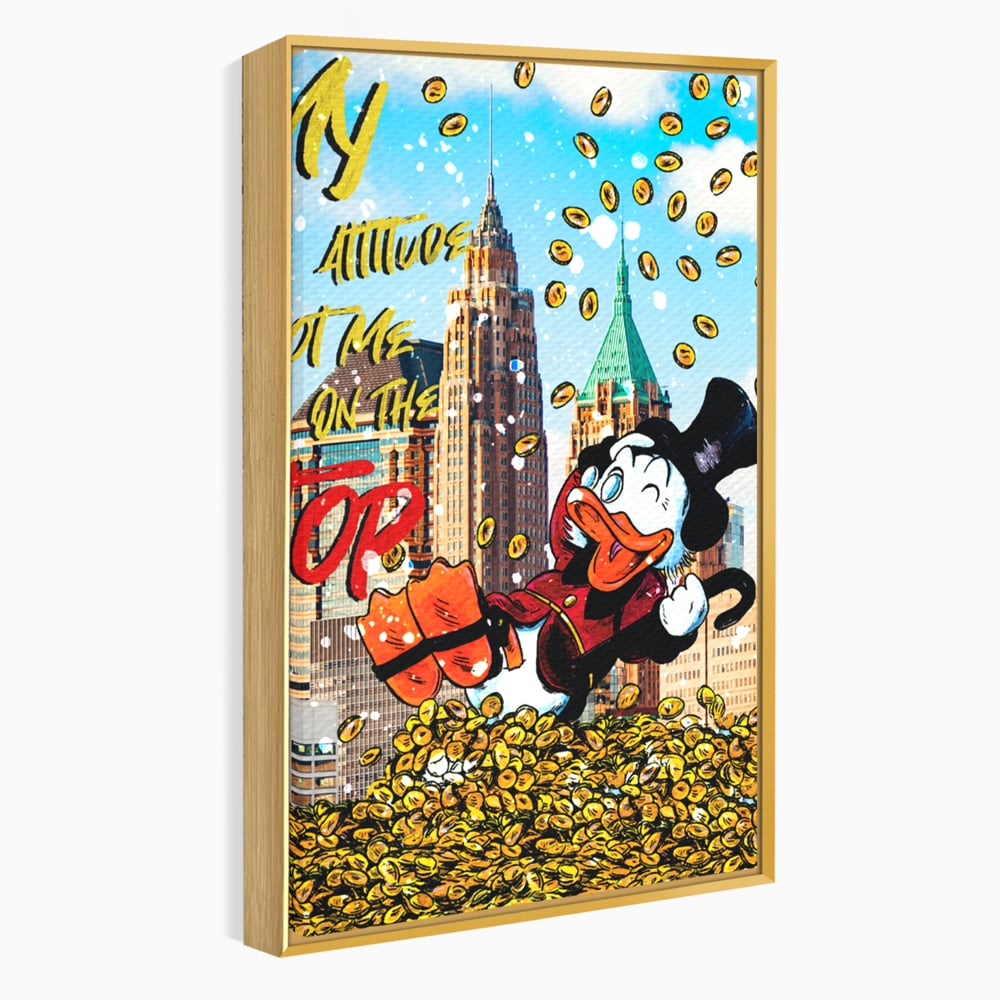 Leinwand Wandbilder Premium, LuxCanva® A1039, Dagobert Duck, Top, Cartoon, Geld, Motivierend, Lebendige Farben