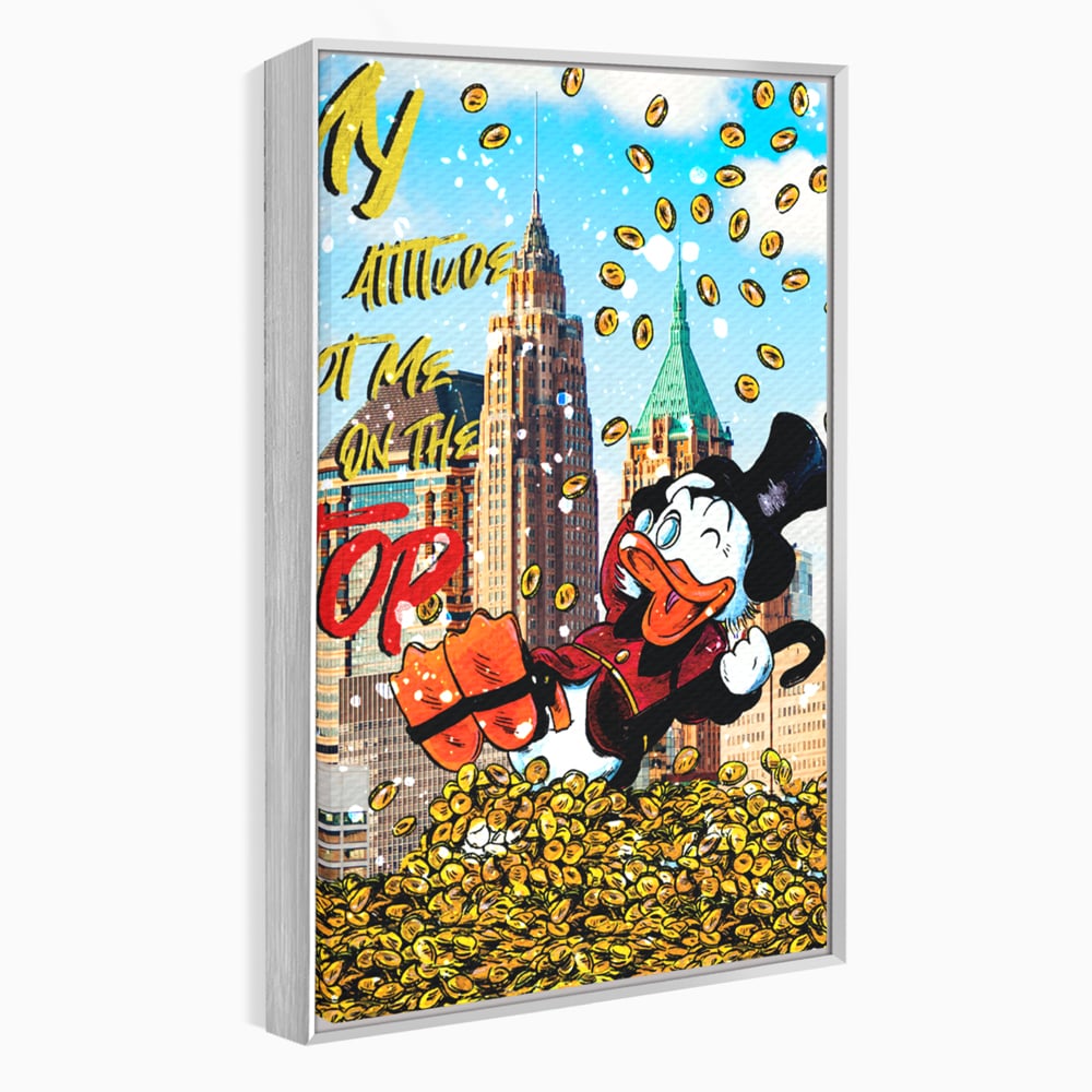 Leinwand Wandbilder Premium, LuxCanva® A1039, Dagobert Duck, Top, Cartoon, Geld, Motivierend, Lebendige Farben