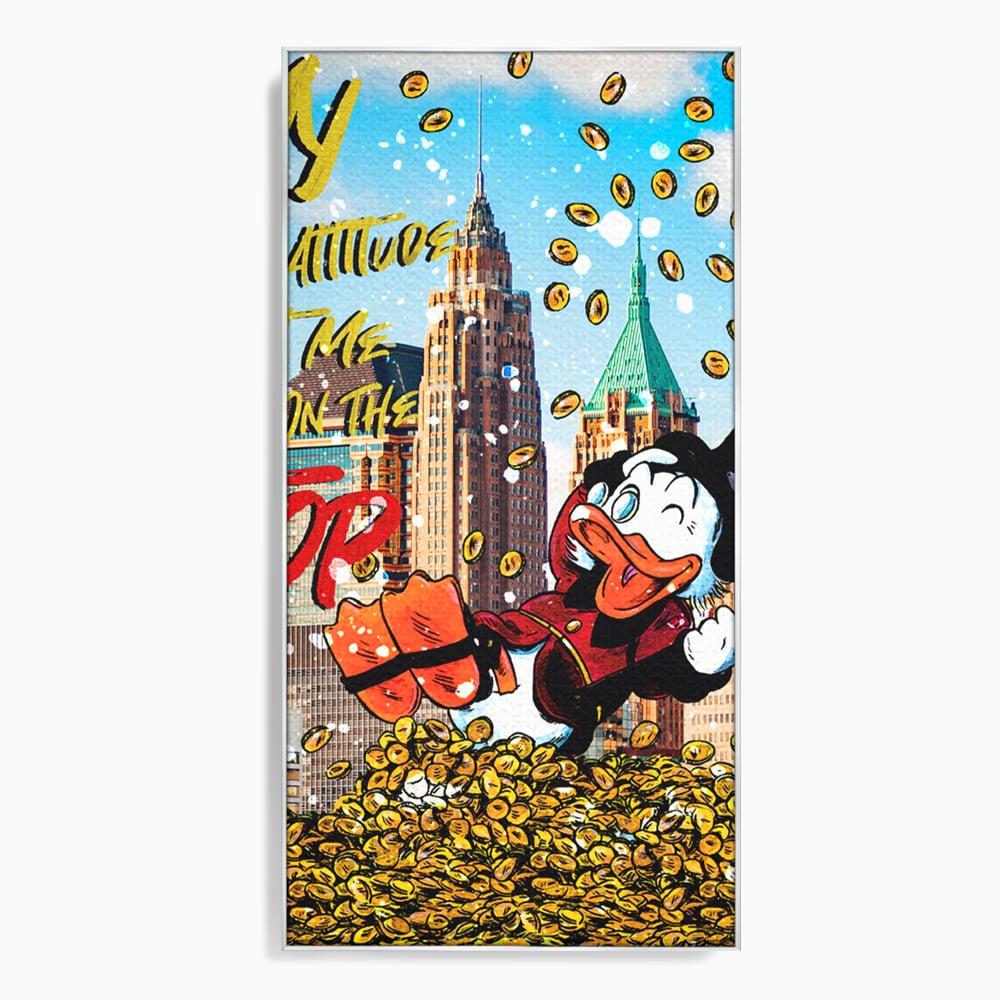 Leinwand Wandbilder Premium, LuxCanva® A1039, Dagobert Duck, Top, Cartoon, Geld, Motivierend, Lebendige Farben