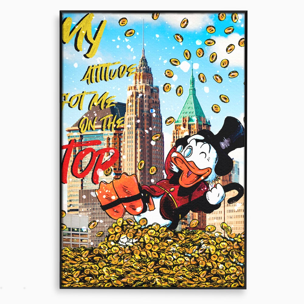 Leinwand Wandbilder Premium, LuxCanva® A1039, Dagobert Duck, Top, Cartoon, Geld, Motivierend, Lebendige Farben