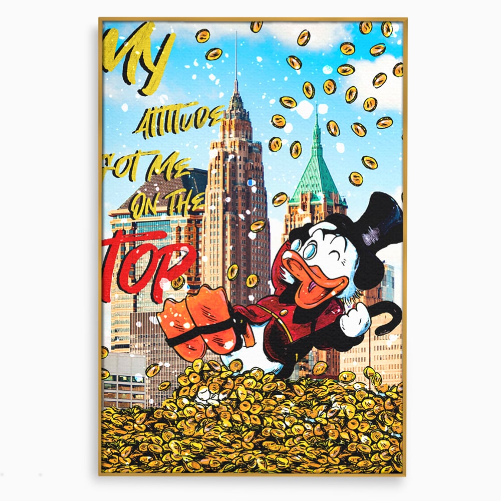 Leinwand Wandbilder Premium, LuxCanva® A1039, Dagobert Duck, Top, Cartoon, Geld, Motivierend, Lebendige Farben