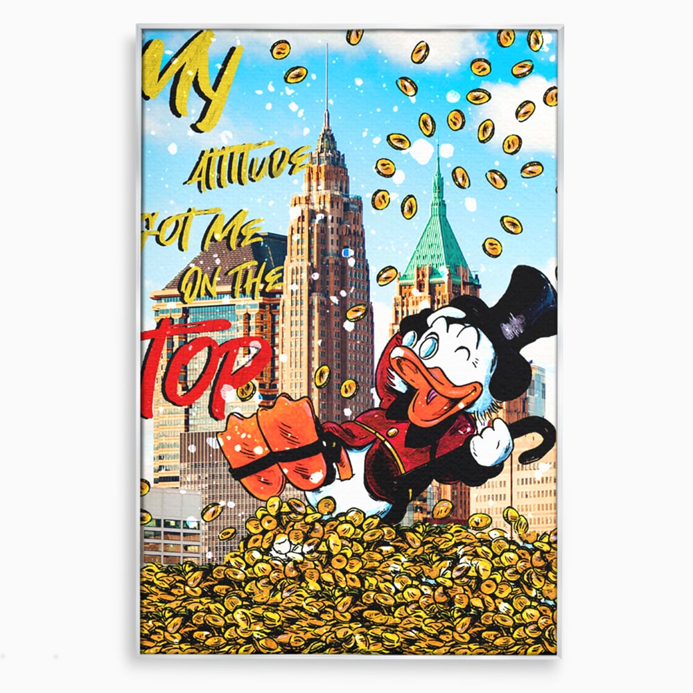 Leinwand Wandbilder Premium, LuxCanva® A1039, Dagobert Duck, Top, Cartoon, Geld, Motivierend, Lebendige Farben