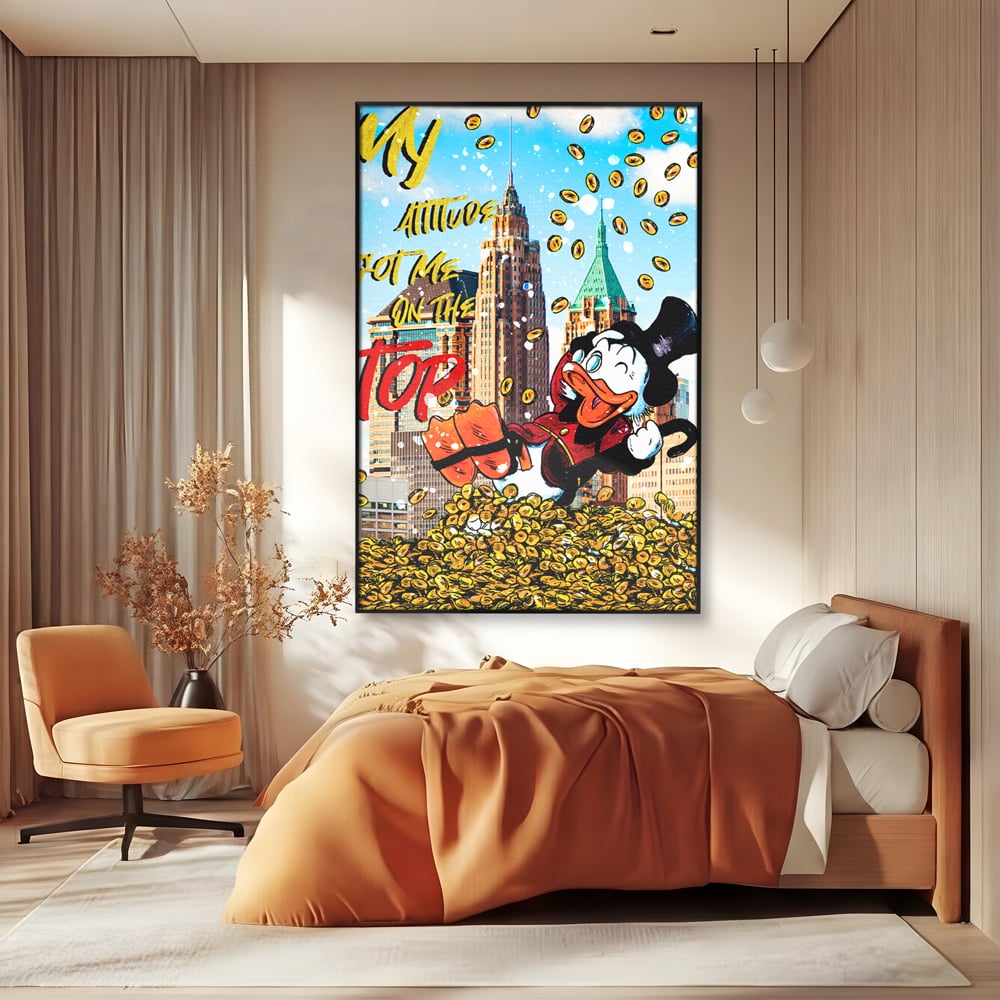 Leinwand Wandbilder Premium, LuxCanva® A1039, Dagobert Duck, Top, Cartoon, Geld, Motivierend, Lebendige Farben