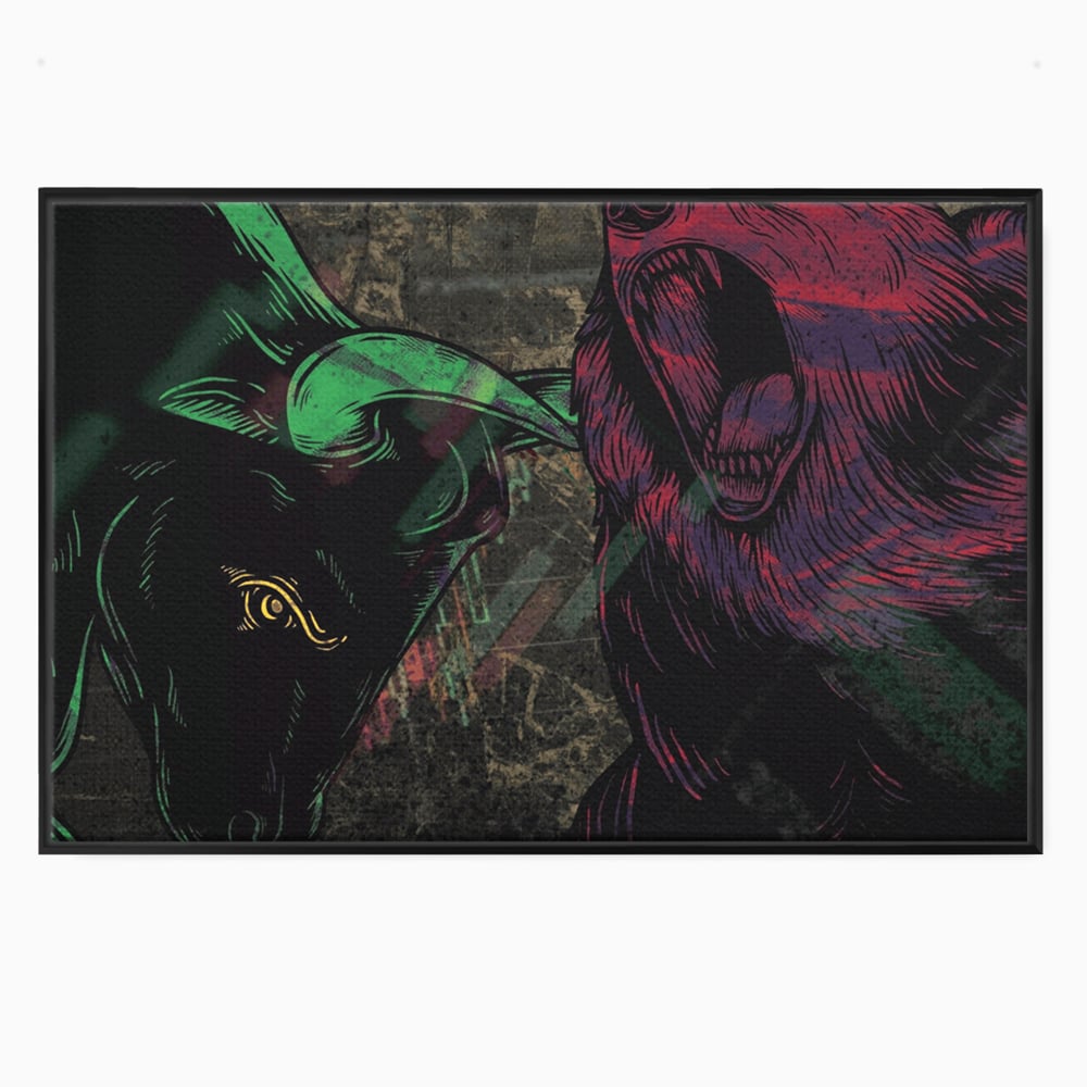 Leinwand Premium Canvas Wandbilder, LuxCanva® A1040, Börse, Bärenmarkt, Bullenmarkt, Finanzen, Lebendige Farben