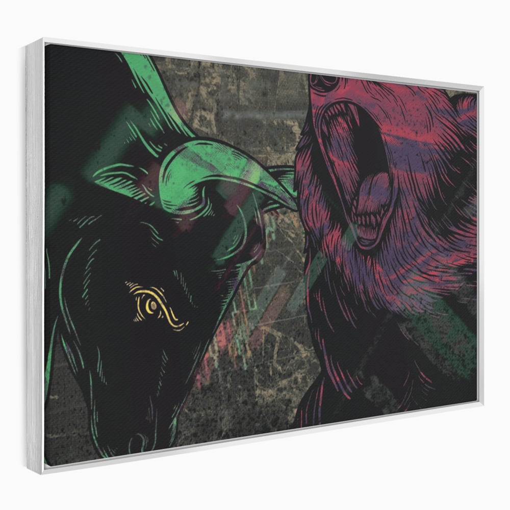 Leinwand Premium Canvas Wandbilder, LuxCanva® A1040, Börse, Bärenmarkt, Bullenmarkt, Finanzen, Lebendige Farben