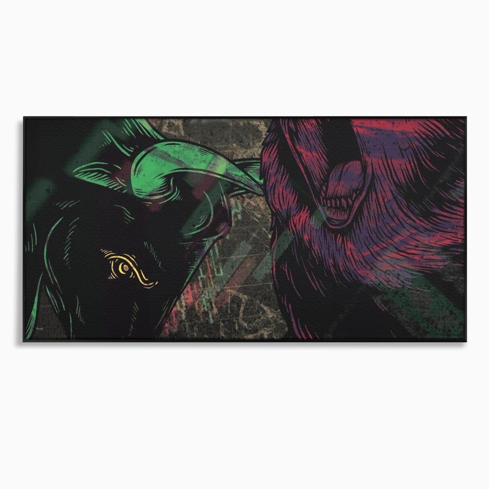 Leinwand Premium Canvas Wandbilder, LuxCanva® A1040, Börse, Bärenmarkt, Bullenmarkt, Finanzen, Lebendige Farben