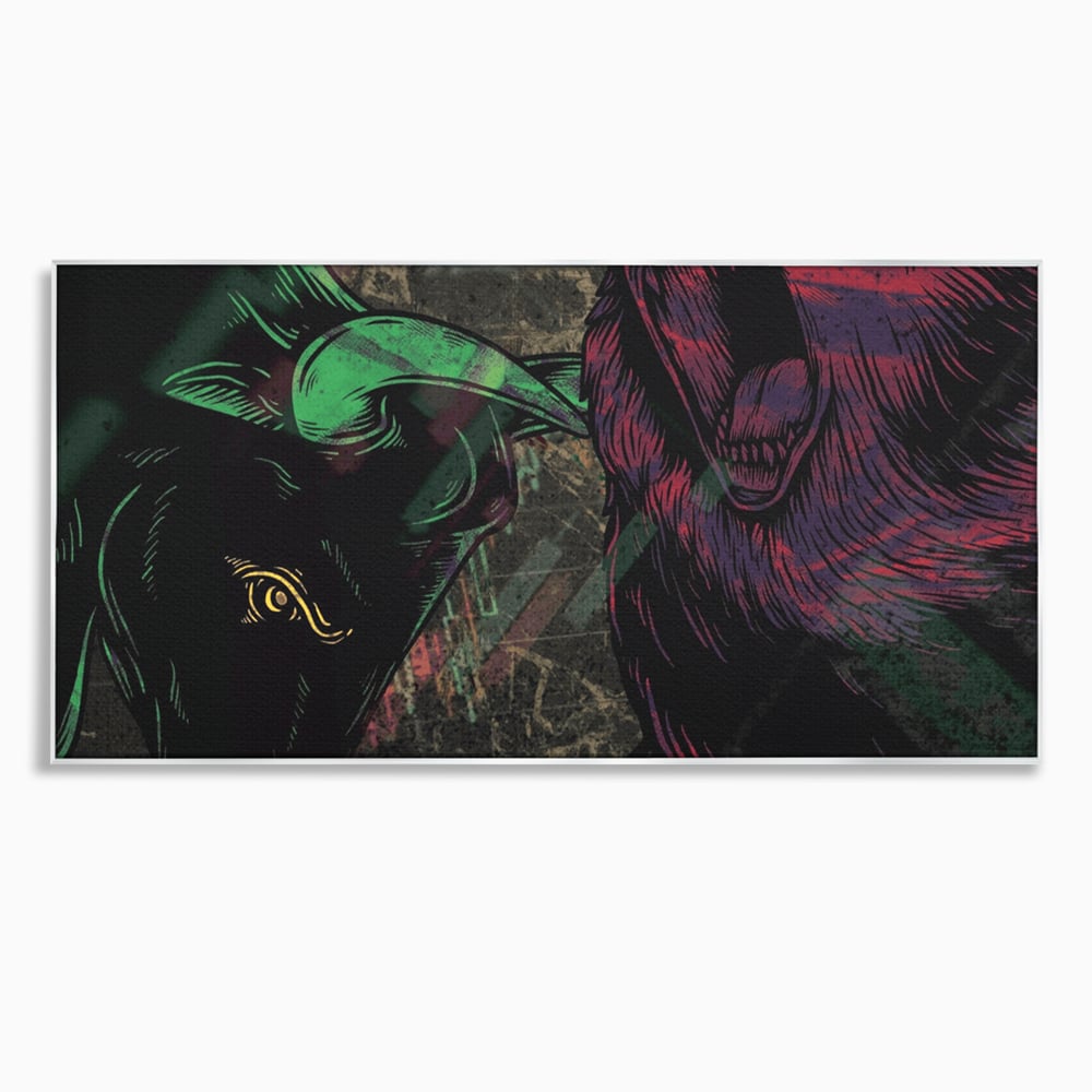 Leinwand Premium Canvas Wandbilder, LuxCanva® A1040, Börse, Bärenmarkt, Bullenmarkt, Finanzen, Lebendige Farben