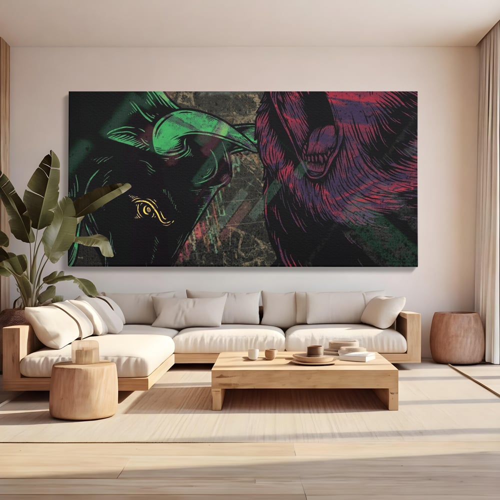 Leinwand Premium Canvas Wandbilder, LuxCanva® A1040, Börse, Bärenmarkt, Bullenmarkt, Finanzen, Lebendige Farben