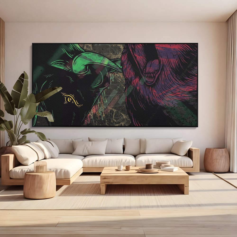 Leinwand Premium Canvas Wandbilder, LuxCanva® A1040, Börse, Bärenmarkt, Bullenmarkt, Finanzen, Lebendige Farben