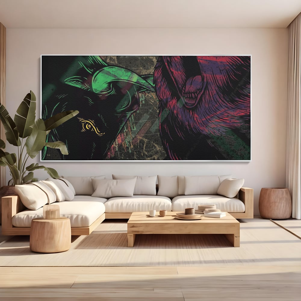 Leinwand Premium Canvas Wandbilder, LuxCanva® A1040, Börse, Bärenmarkt, Bullenmarkt, Finanzen, Lebendige Farben