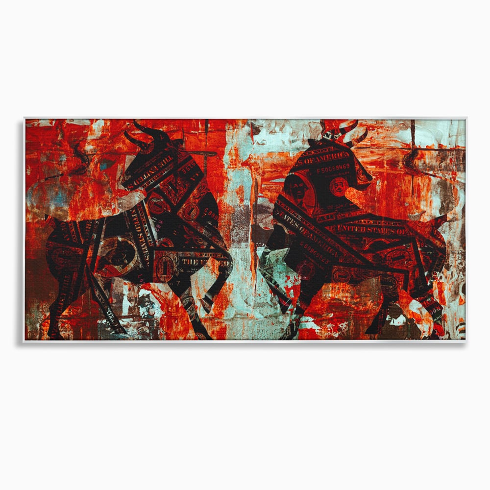 Tablou Canvas Premium, LuxCanva® A1041, Bull Market, Bull, Dollar, Financiar, Money, Culori Vibrante