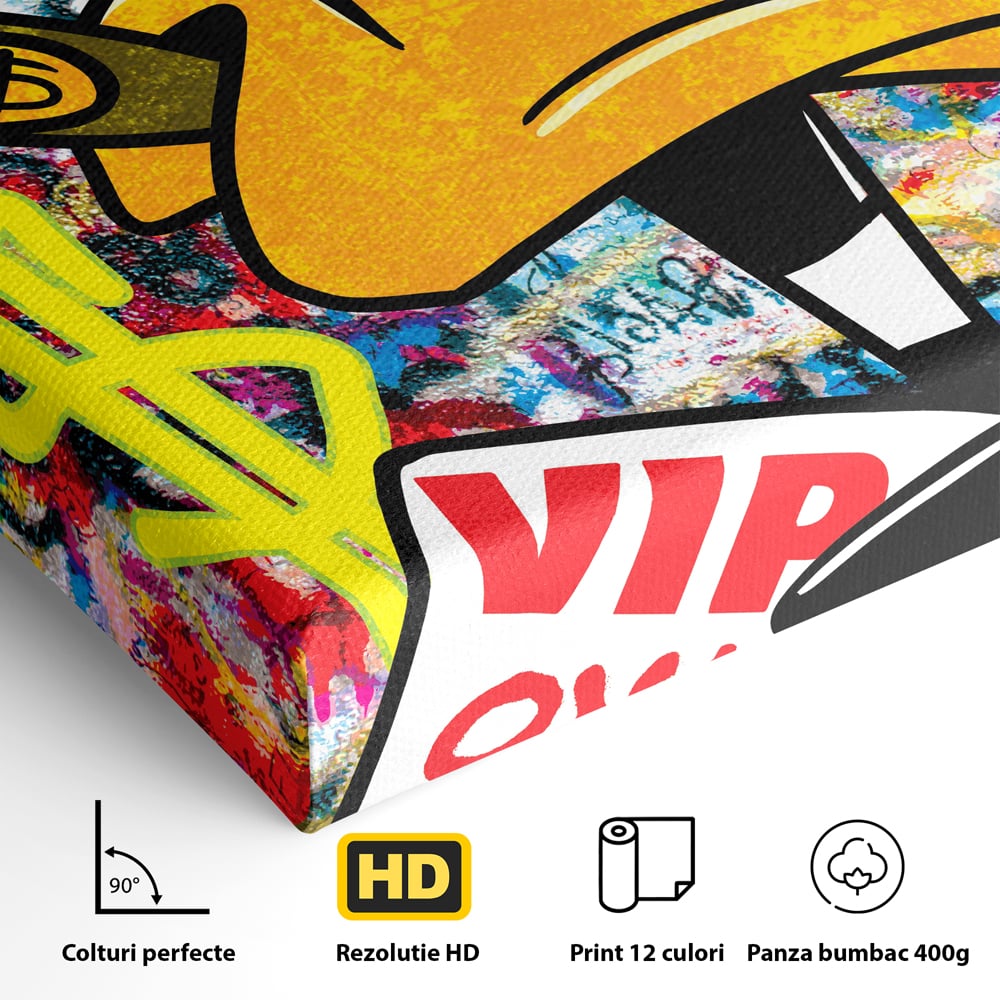 Tablou Canvas Premium, LuxCanva® A1042, Daffy Duck, Desene Animate, Looney Tunes, Dollar, VIP, Culori Vibrante