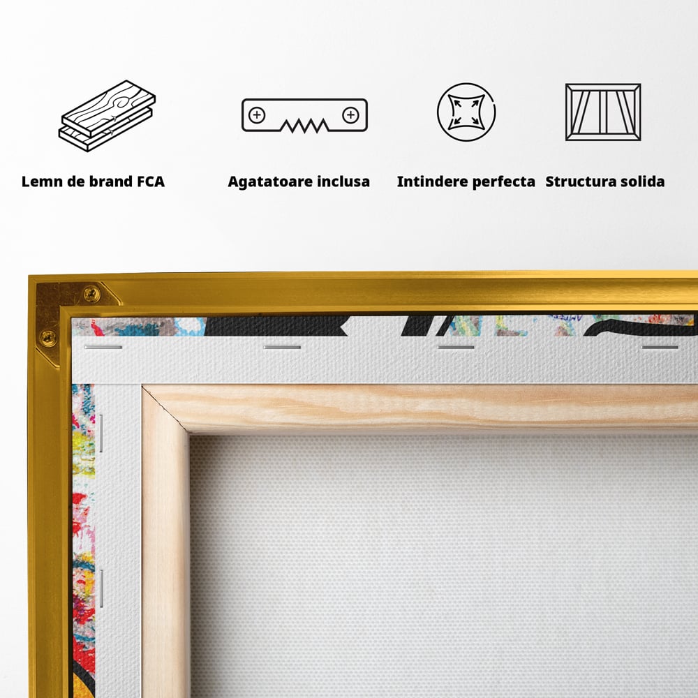 Tablou Canvas Premium, LuxCanva® A1042, Daffy Duck, Desene Animate, Looney Tunes, Dollar, VIP, Culori Vibrante