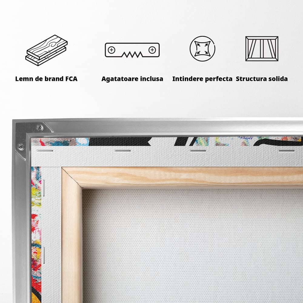 Tablou Canvas Premium, LuxCanva® A1042, Daffy Duck, Desene Animate, Looney Tunes, Dollar, VIP, Culori Vibrante
