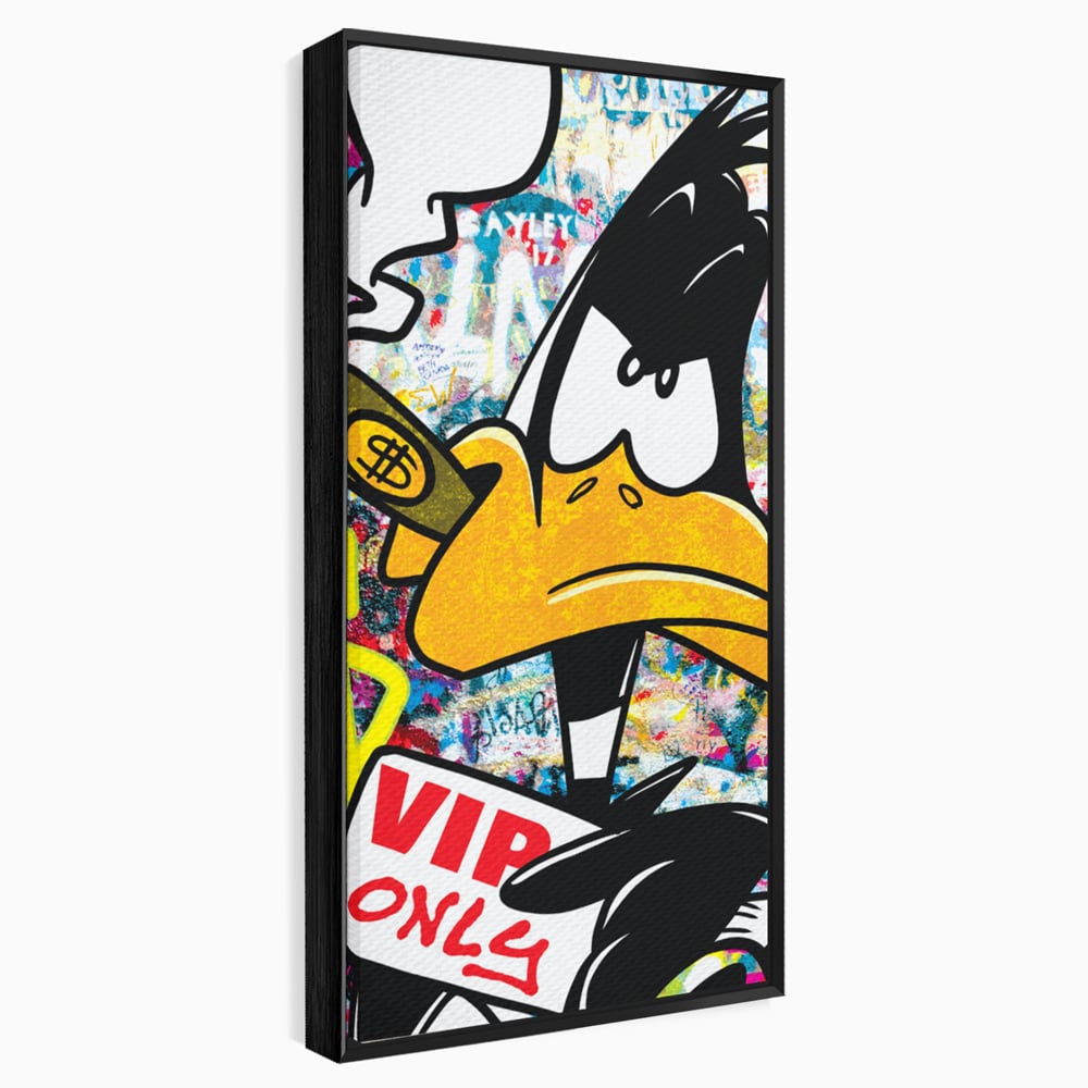 Tablou Canvas Premium, LuxCanva® A1042, Daffy Duck, Desene Animate, Looney Tunes, Dollar, VIP, Culori Vibrante
