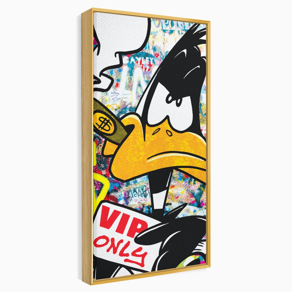 Tablou Canvas Premium, LuxCanva® A1042, Daffy Duck, Desene Animate, Looney Tunes, Dollar, VIP, Culori Vibrante