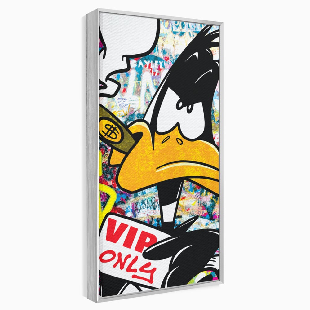 Tablou Canvas Premium, LuxCanva® A1042, Daffy Duck, Desene Animate, Looney Tunes, Dollar, VIP, Culori Vibrante