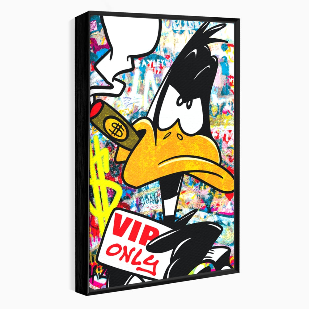 Tablou Canvas Premium, LuxCanva® A1042, Daffy Duck, Desene Animate, Looney Tunes, Dollar, VIP, Culori Vibrante