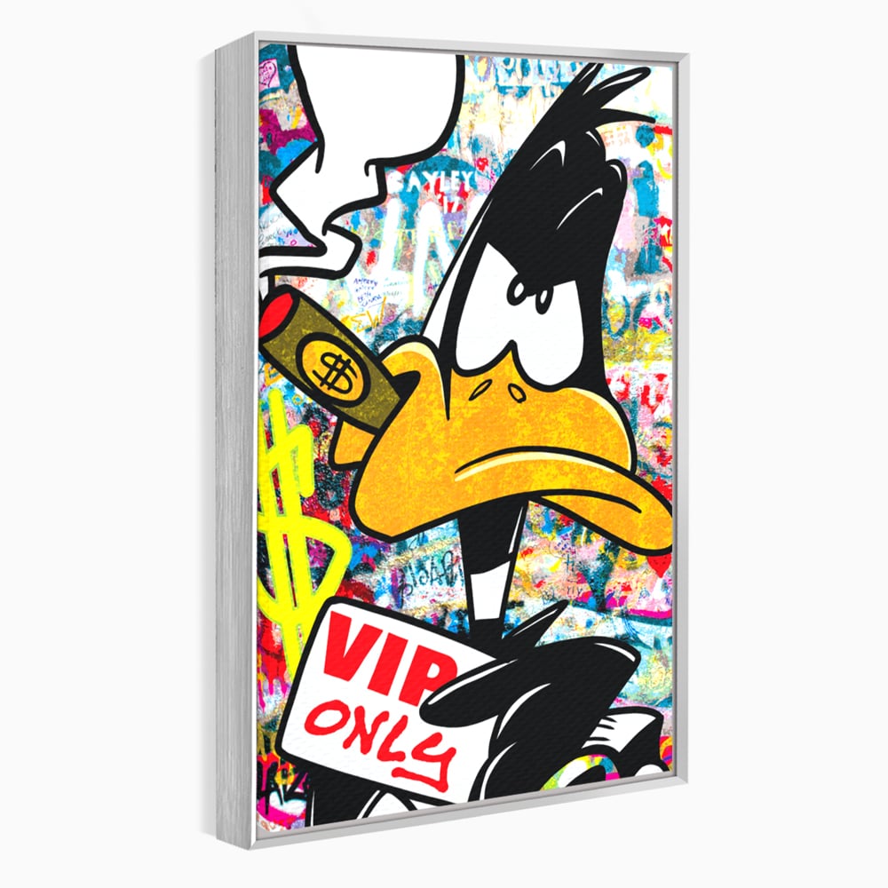 Tablou Canvas Premium, LuxCanva® A1042, Daffy Duck, Desene Animate, Looney Tunes, Dollar, VIP, Culori Vibrante