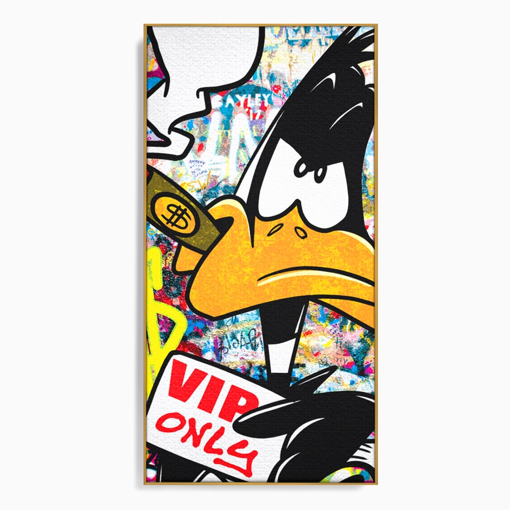 Tablou Canvas Premium, LuxCanva® A1042, Daffy Duck, Desene Animate, Looney Tunes, Dollar, VIP, Culori Vibrante