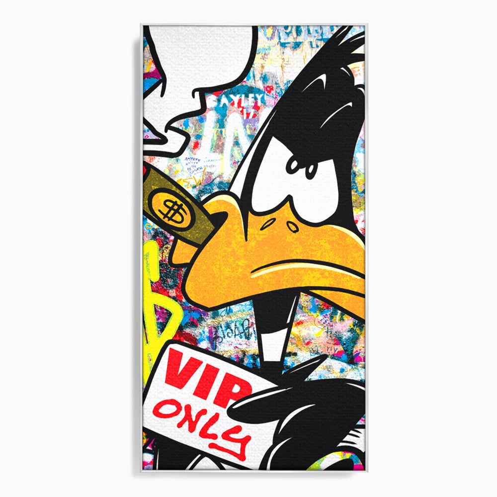 Tablou Canvas Premium, LuxCanva® A1042, Daffy Duck, Desene Animate, Looney Tunes, Dollar, VIP, Culori Vibrante