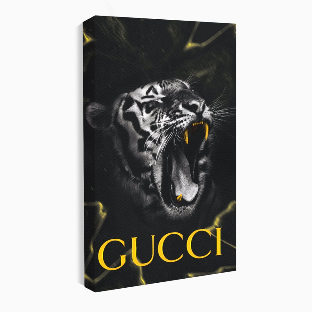 Tablou Canvas Premium, LuxCanva® A1044, Gucci Tiger, Tigru, Lux Brand, Moda, Culori Vibrante