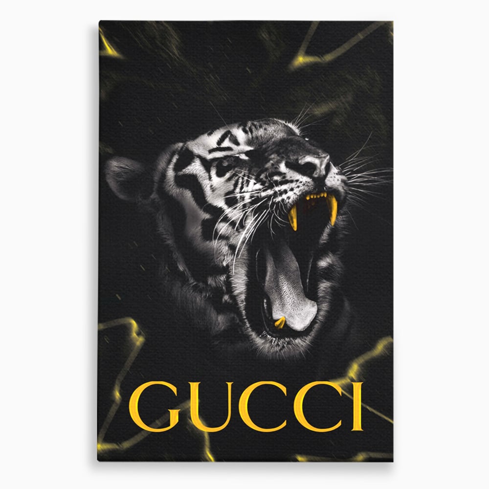 Tablou Canvas Premium, LuxCanva® A1044, Gucci Tiger, Tigru, Lux Brand, Moda, Culori Vibrante