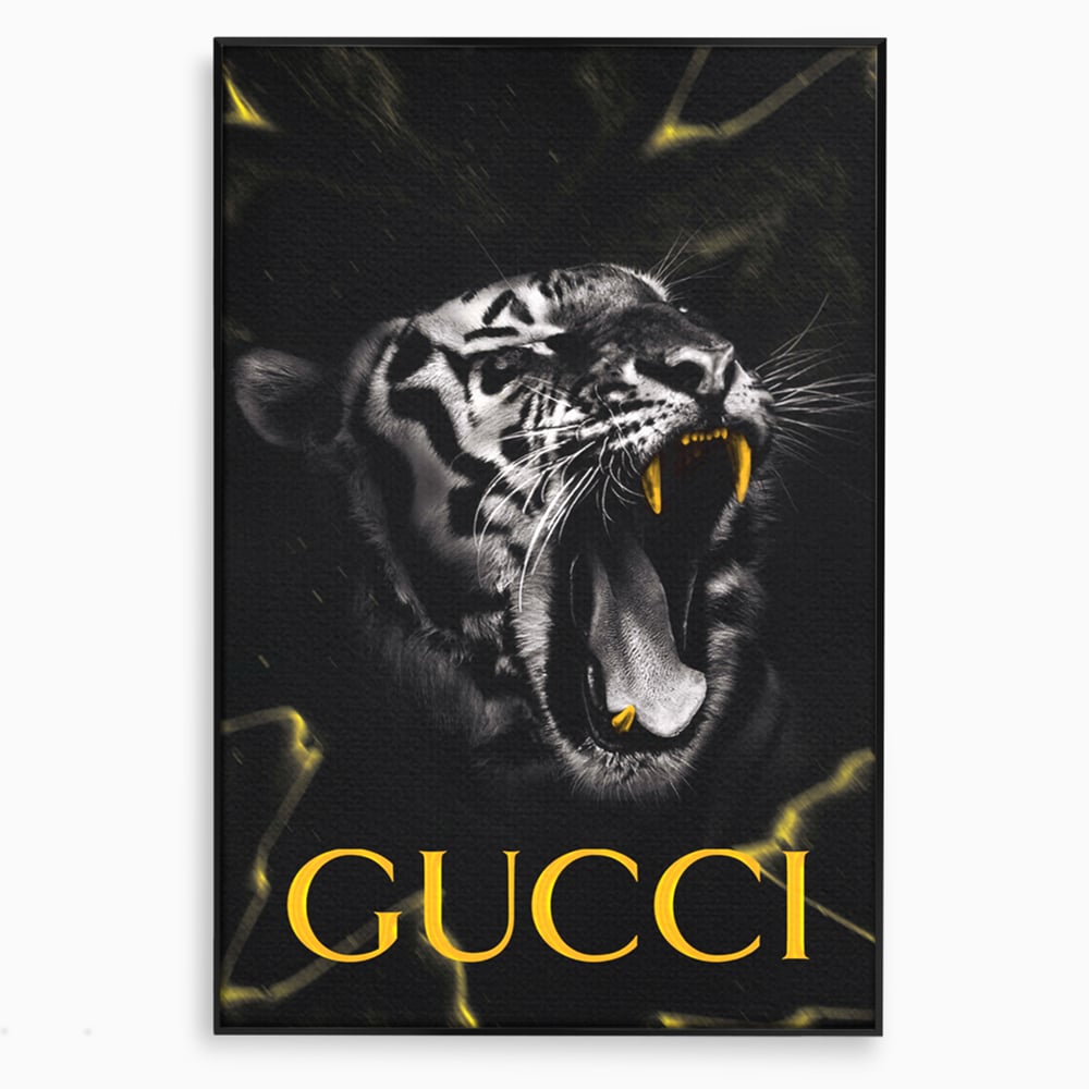Tablou Canvas Premium, LuxCanva® A1044, Gucci Tiger, Tigru, Lux Brand, Moda, Culori Vibrante