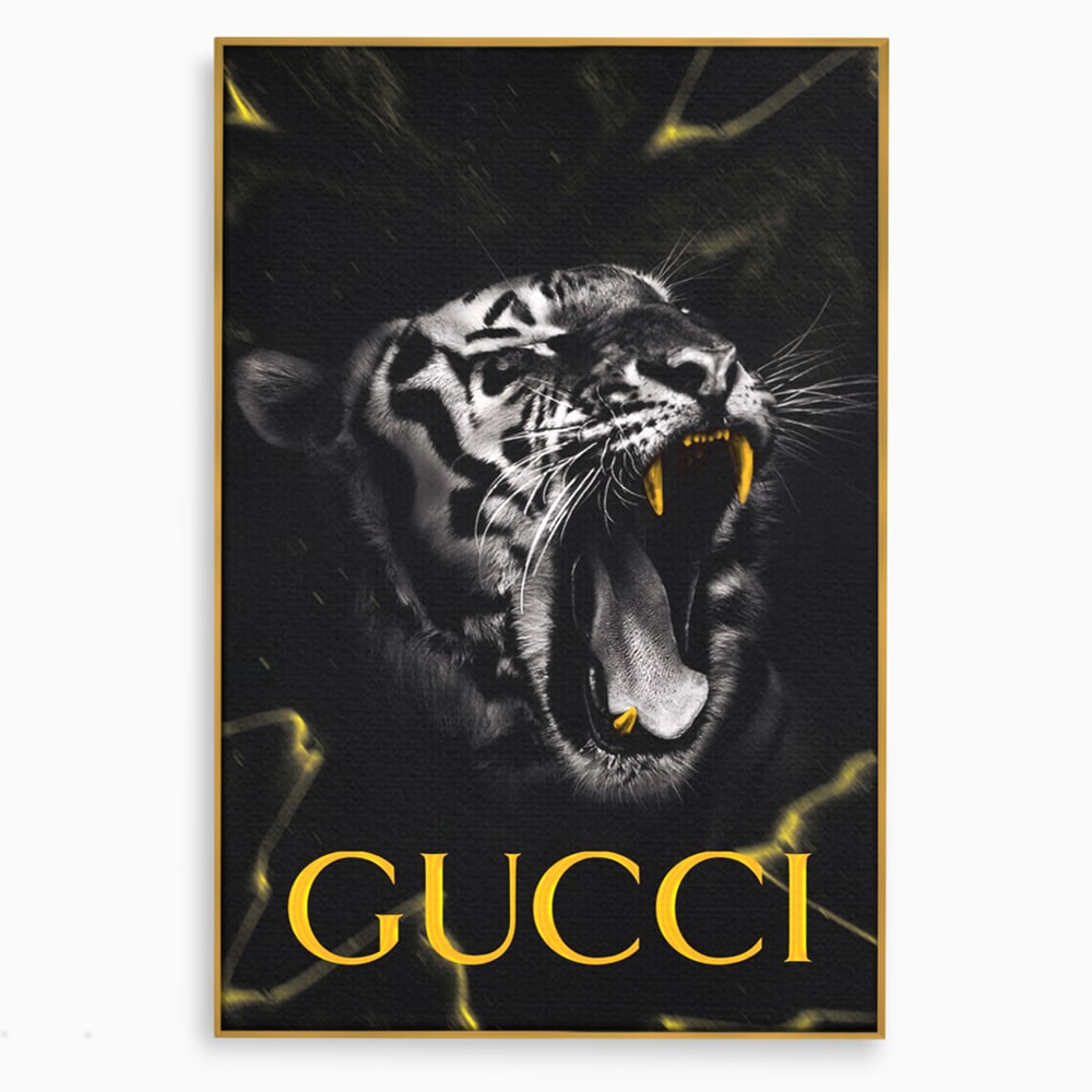 Tablou Canvas Premium, LuxCanva® A1044, Gucci Tiger, Tigru, Lux Brand, Moda, Culori Vibrante