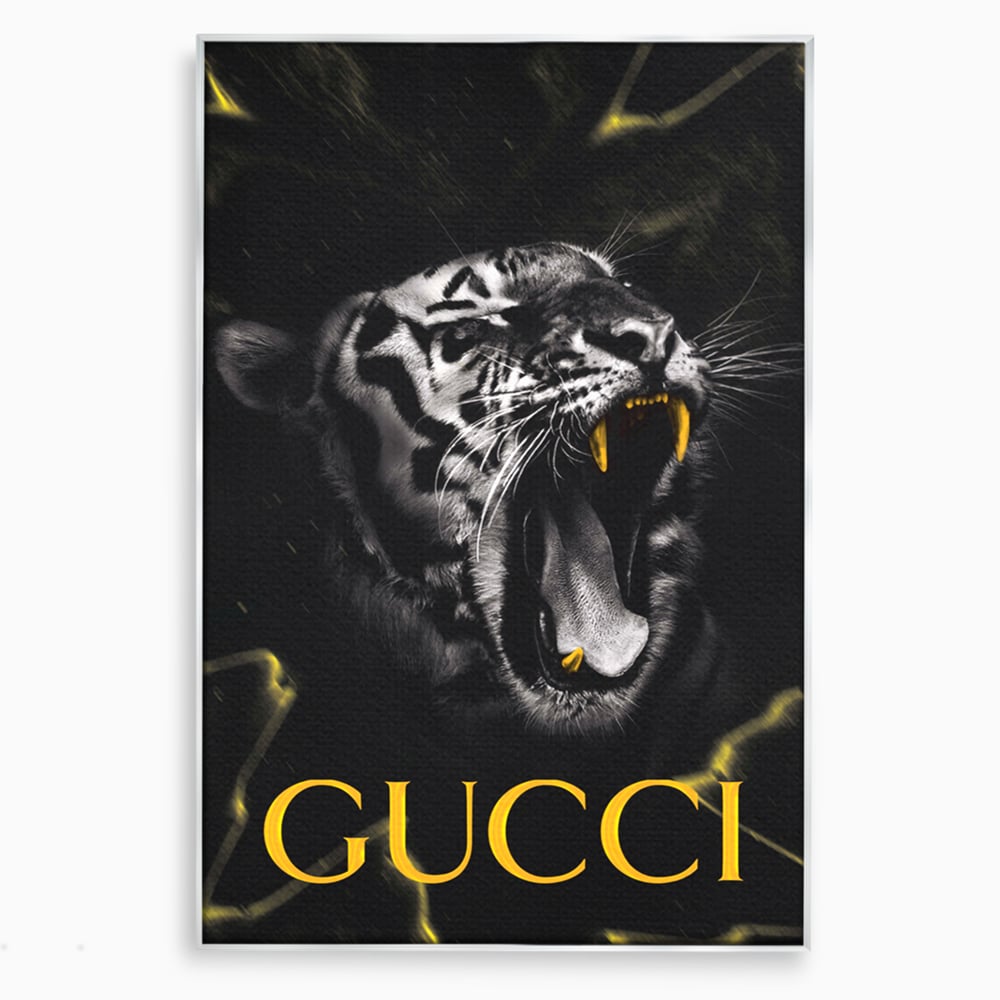 Tablou Canvas Premium, LuxCanva® A1044, Gucci Tiger, Tigru, Lux Brand, Moda, Culori Vibrante