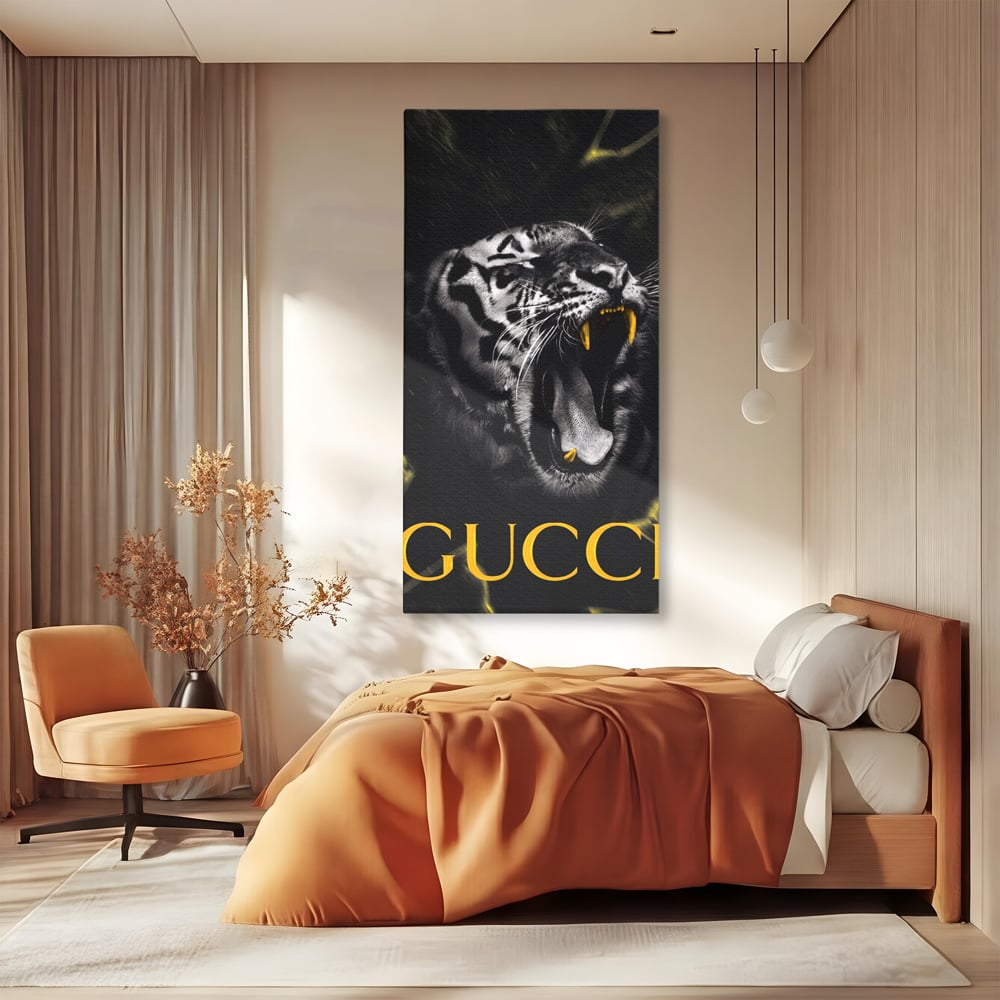 Tablou Canvas Premium, LuxCanva® A1044, Gucci Tiger, Tigru, Lux Brand, Moda, Culori Vibrante