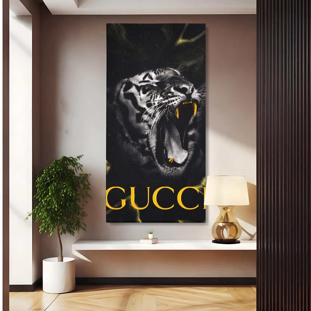 Tablou Canvas Premium, LuxCanva® A1044, Gucci Tiger, Tigru, Lux Brand, Moda, Culori Vibrante