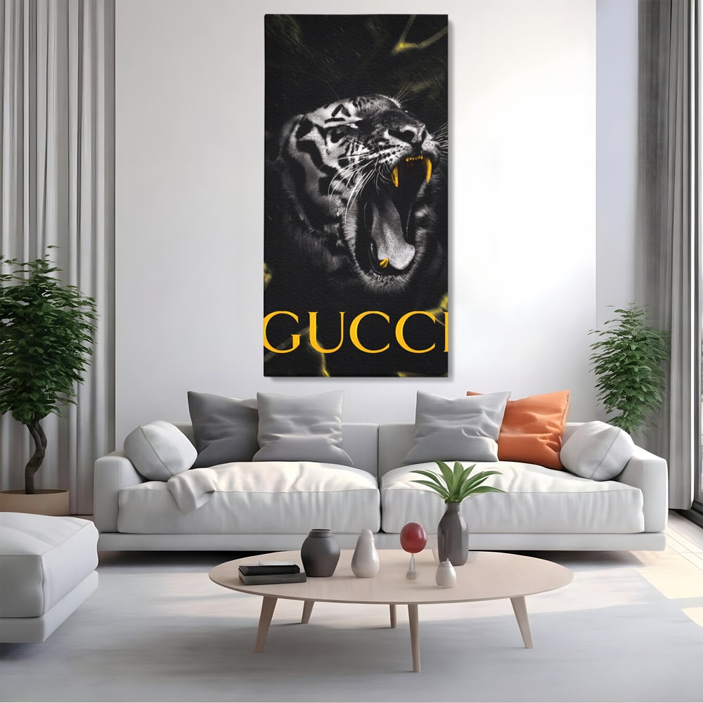 Tablou Canvas Premium, LuxCanva® A1044, Gucci Tiger, Tigru, Lux Brand, Moda, Culori Vibrante