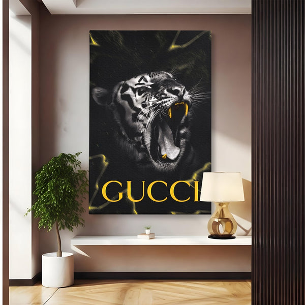 Tablou Canvas Premium, LuxCanva® A1044, Gucci Tiger, Tigru, Lux Brand, Moda, Culori Vibrante