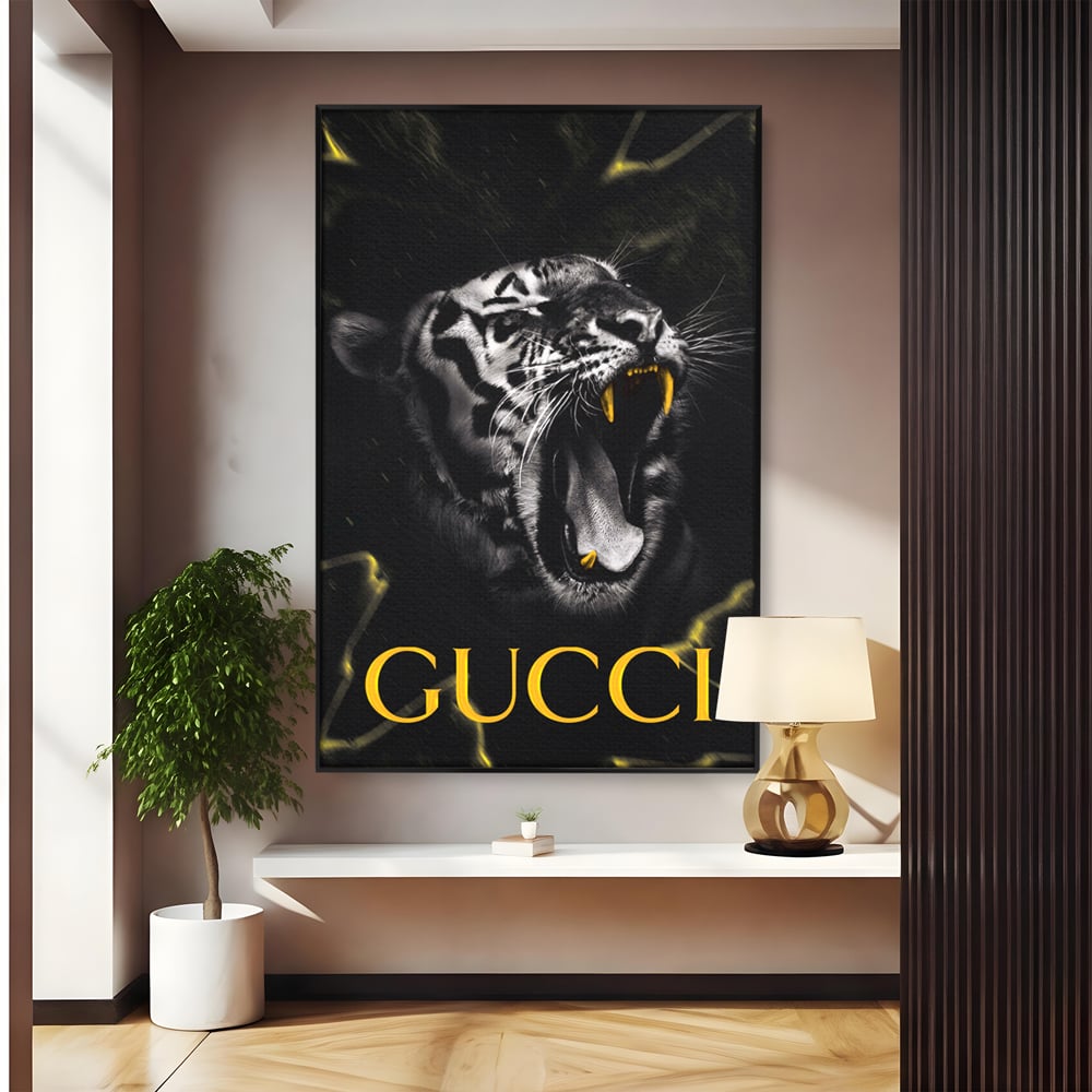 Tablou Canvas Premium, LuxCanva® A1044, Gucci Tiger, Tigru, Lux Brand, Moda, Culori Vibrante
