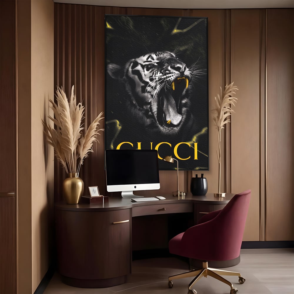 Tablou Canvas Premium, LuxCanva® A1044, Gucci Tiger, Tigru, Lux Brand, Moda, Culori Vibrante