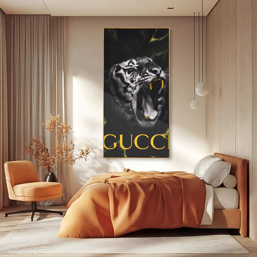 Tablou Canvas Premium, LuxCanva® A1044, Gucci Tiger, Tigru, Lux Brand, Moda, Culori Vibrante