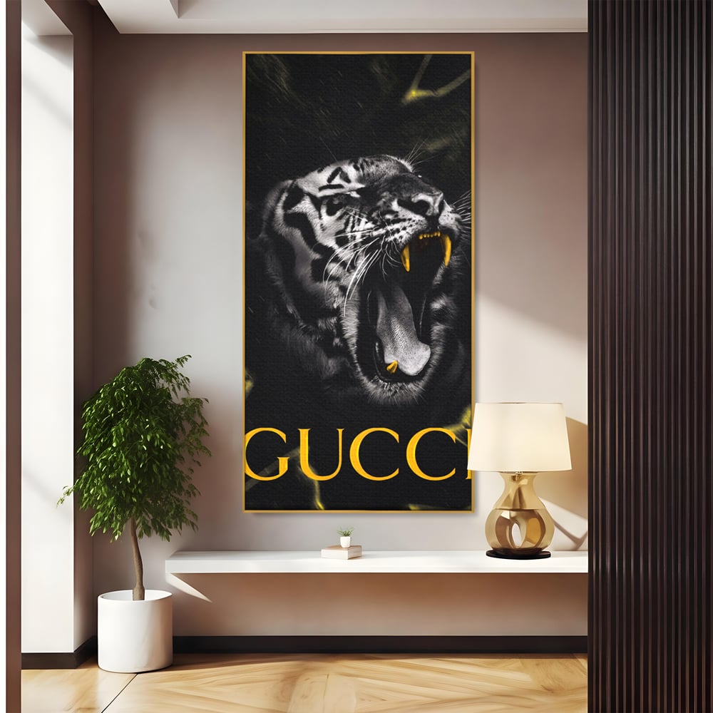 Tablou Canvas Premium, LuxCanva® A1044, Gucci Tiger, Tigru, Lux Brand, Moda, Culori Vibrante