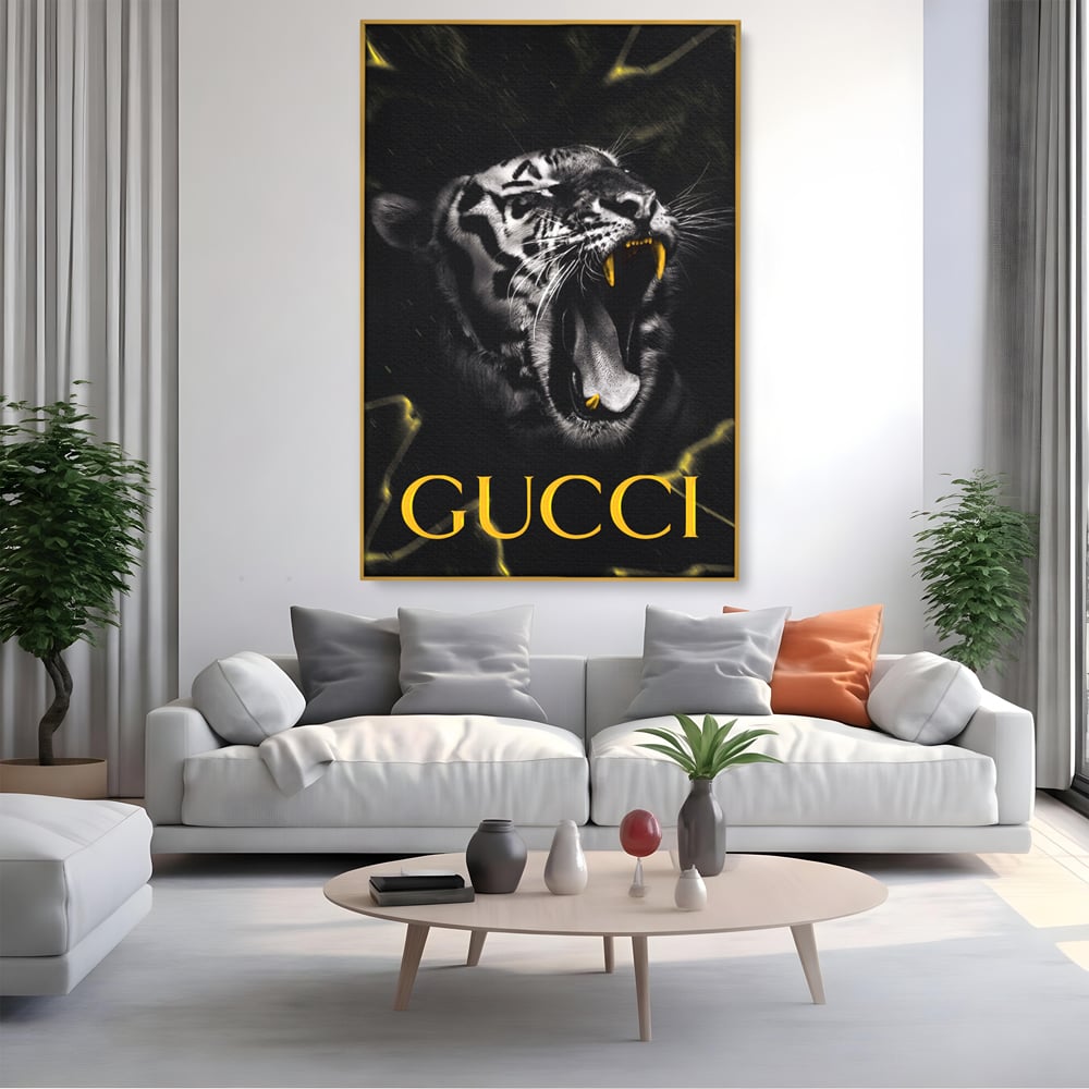 Tablou Canvas Premium, LuxCanva® A1044, Gucci Tiger, Tigru, Lux Brand, Moda, Culori Vibrante