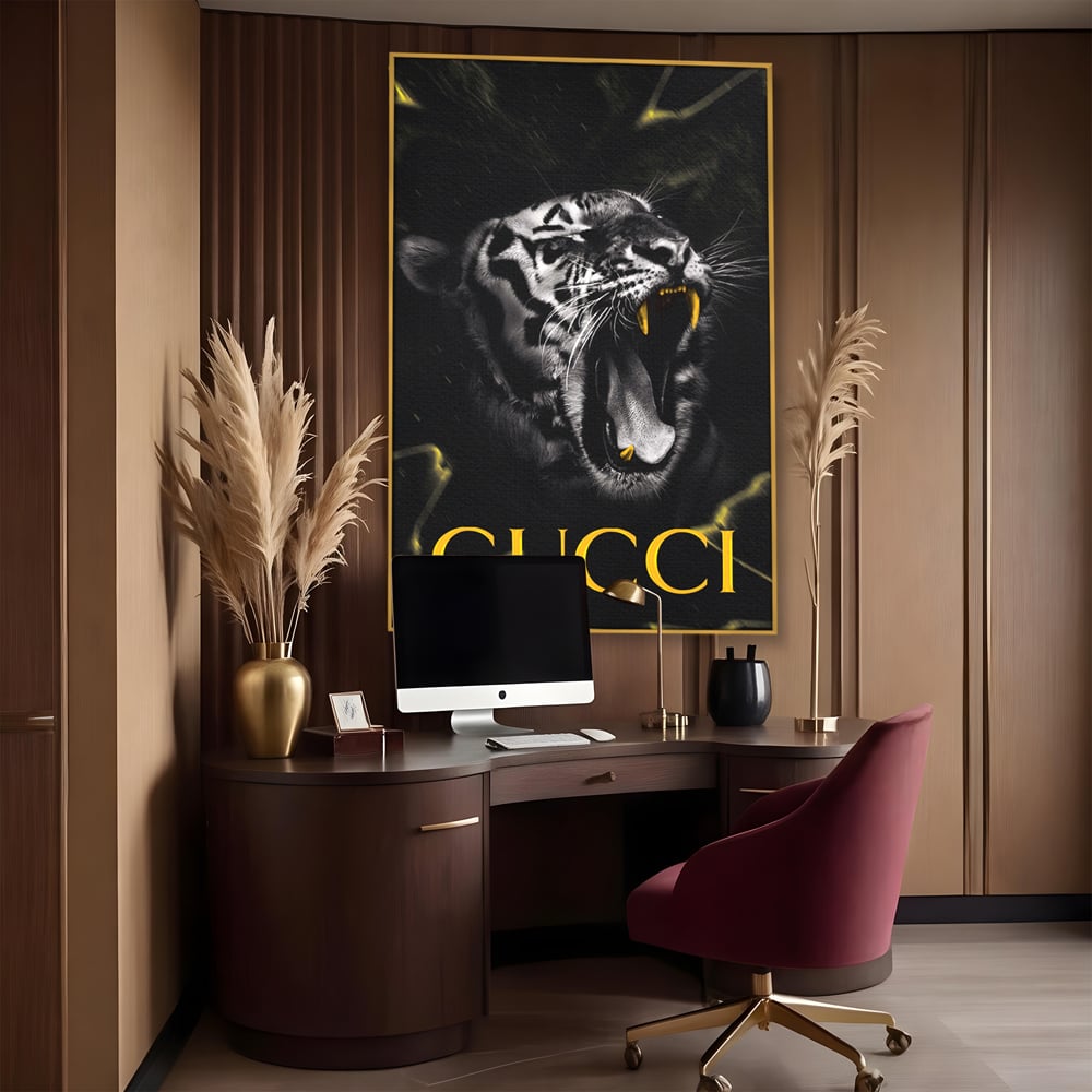 Tablou Canvas Premium, LuxCanva® A1044, Gucci Tiger, Tigru, Lux Brand, Moda, Culori Vibrante