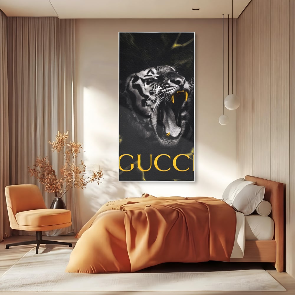 Tablou Canvas Premium, LuxCanva® A1044, Gucci Tiger, Tigru, Lux Brand, Moda, Culori Vibrante