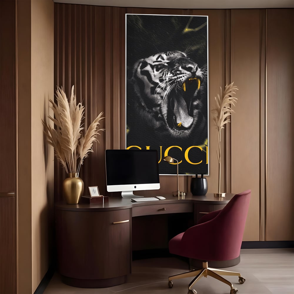 Tablou Canvas Premium, LuxCanva® A1044, Gucci Tiger, Tigru, Lux Brand, Moda, Culori Vibrante