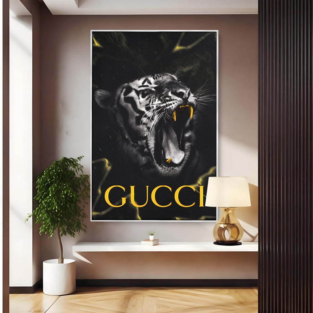 Tablou Canvas Premium, LuxCanva® A1044, Gucci Tiger, Tigru, Lux Brand, Moda, Culori Vibrante