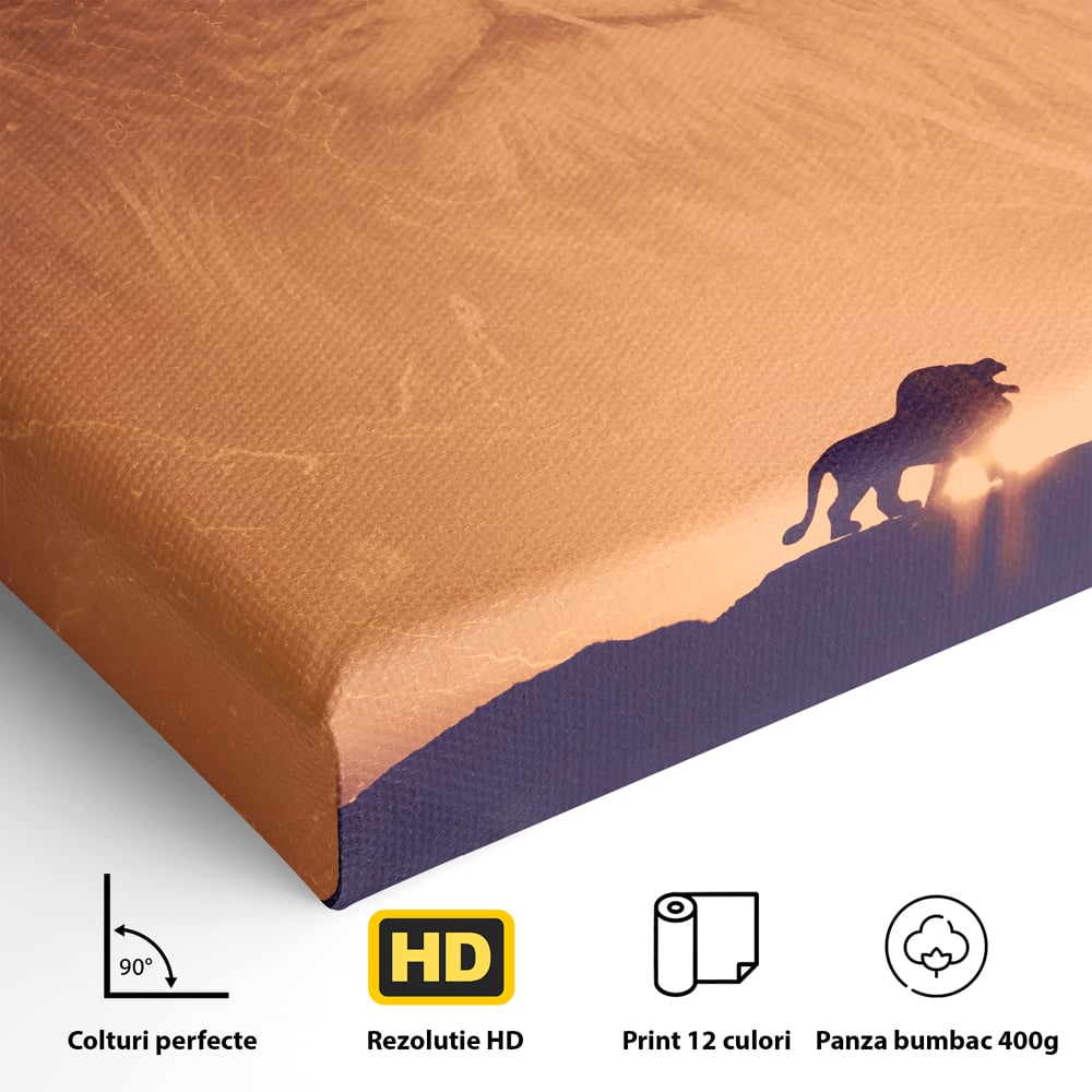 Tablou Canvas Premium LuxCanva® A1049, The Lion King ,  Leu, Regele Junglei, Safari, Motivational, Culori Vibrante