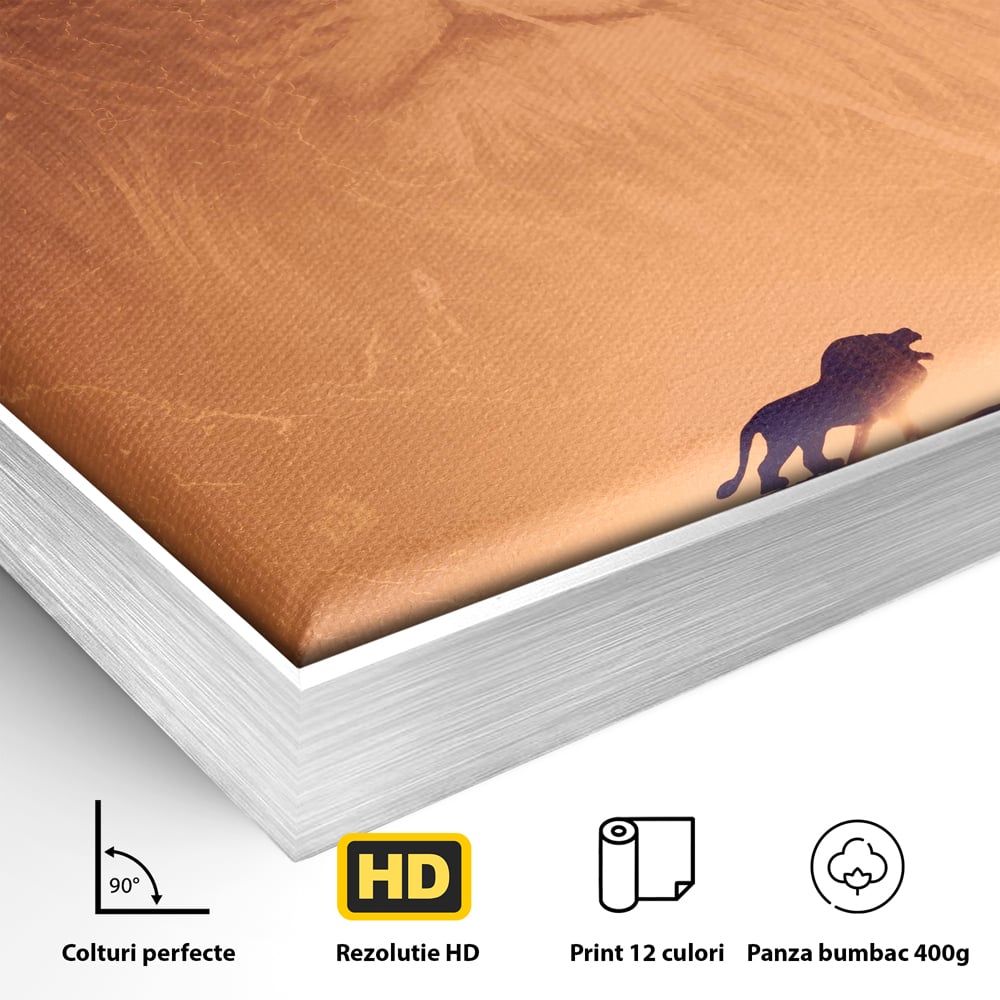 Tablou Canvas Premium LuxCanva® A1049, The Lion King ,  Leu, Regele Junglei, Safari, Motivational, Culori Vibrante