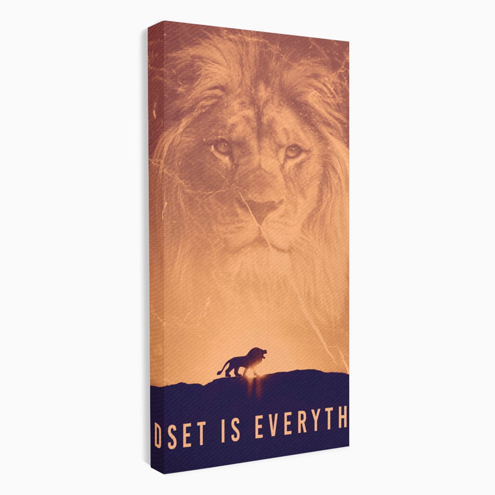 Tablou Canvas Premium LuxCanva® A1049, The Lion King ,  Leu, Regele Junglei, Safari, Motivational, Culori Vibrante