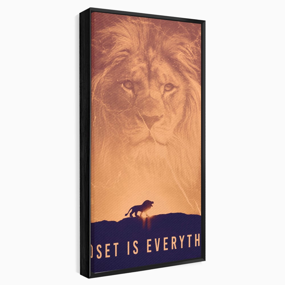 Tablou Canvas Premium LuxCanva® A1049, The Lion King ,  Leu, Regele Junglei, Safari, Motivational, Culori Vibrante