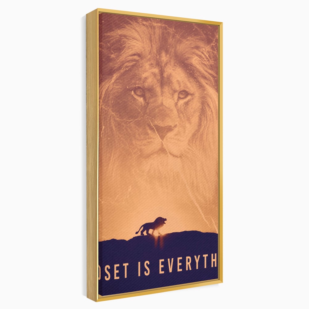 Tablou Canvas Premium LuxCanva® A1049, The Lion King ,  Leu, Regele Junglei, Safari, Motivational, Culori Vibrante