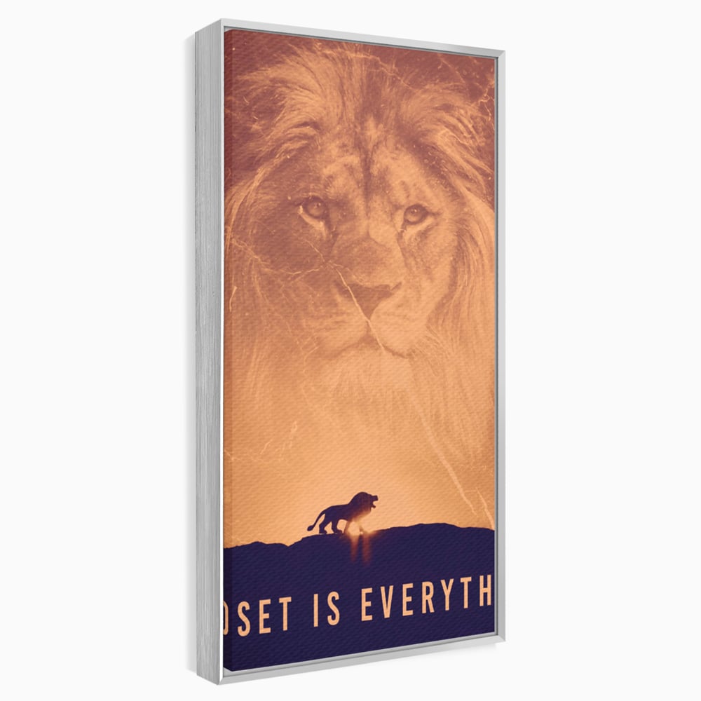 Tablou Canvas Premium LuxCanva® A1049, The Lion King ,  Leu, Regele Junglei, Safari, Motivational, Culori Vibrante