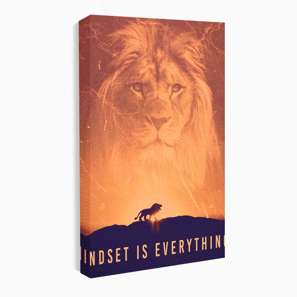 Tablou Canvas Premium LuxCanva® A1049, The Lion King ,  Leu, Regele Junglei, Safari, Motivational, Culori Vibrante